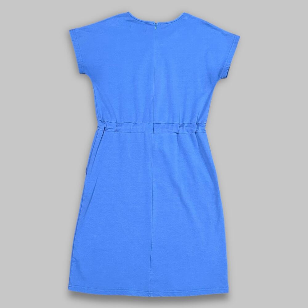 Piper & Scoot Exclusive Blue Short Sleeve Drawstring Dress - Size Small - Picture 2 of 4